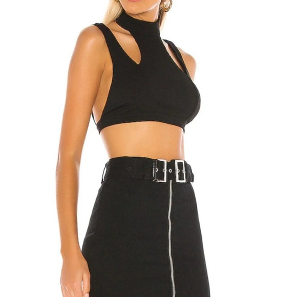 Superdown Women Size Small Black Tate Ribbed Cropped Top - Picture 3 of 7
